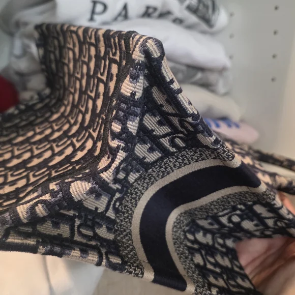 Christian Dior Oblique Book Tote Bag Blue Small - Picture 9 of 14